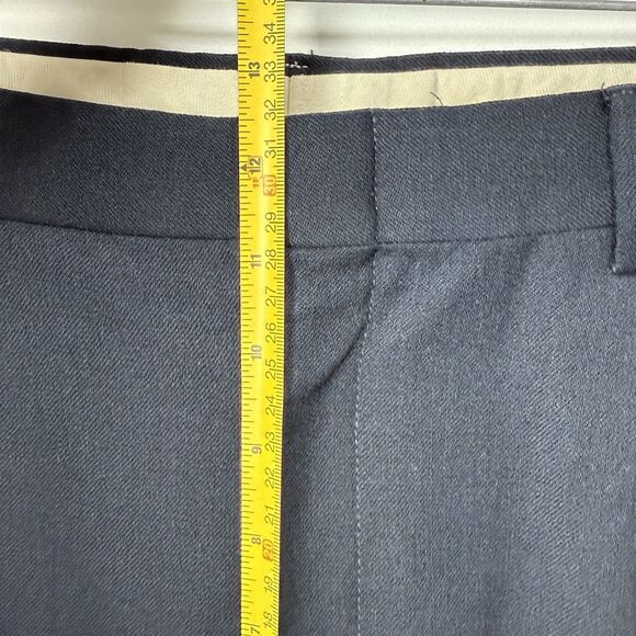Vintage 80s Todays Man Wool Pleated Trouser Black 36x32 Cuffed - Picture 12 of 16
